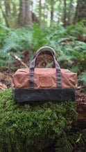 Small Utility Waxed Canvas Duffle – Steel and Brown