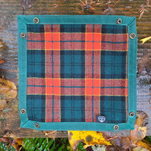 Plaid Wool and Green Waxed Canvas Medium Travel Tray