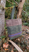 Waxed Canvas Tote  with Vintage Woven Guitar Strap