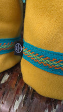 Vintage Yello Wool & Waxed Canvas Bucket Bag Three Sizes