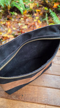 Black and Brown Waxed Canvas Zipper Pouches