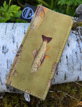 Vintage Robert Kaufman Fish Knife Slip Handmade Waxed Canvas Pocketknife Sleeve