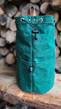 XL Green Cedar Bucket Bag – Waxed Canvas with Vintage Smokey the Bear Patch