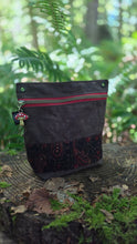 Waxed Canvas Zipper Pouch with Mushrooms Zipper Pull
