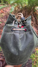 Padded Waxed Canvas Lantern Cedar Bucket Bag