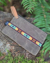 Waxed Canvas Zipper Pouch with Leather