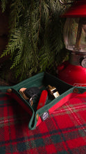 Holiday Edition Waxed Canvas Travel Tray Green and Red  EDC Catch-All
