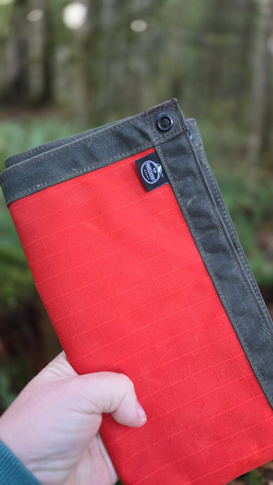 Green and Orange Gridwax Waxed Canvas Junior Ground Cloth