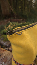 PNWBUSHCRAFT  Vintage Yellow Wool Bucket Bag
