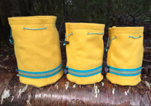 Vintage Yello Wool & Waxed Canvas Bucket Bag Three Sizes
