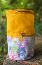 Deluxe Yellow Waxed Canvas Cedar Bucket Bag with Pockets