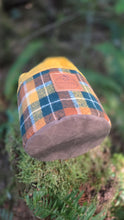 Yellow Waxed Canvas Medium Cedar Bucket Bag with Vintage Plaid Wool