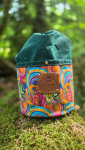 Colorful Green Waxed Canvas Cedar Bucket Bag with Pockets