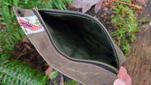 Vintage Trim Waxed Canvas Zipper Pouches