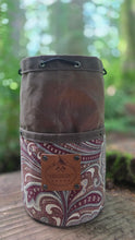Waxed Canvas Cedar Bucket Bag with Vintage Paisley