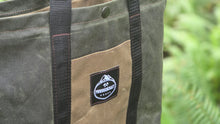 Sturdy Waxed Canvas Ammo Bag with Wrap Around Handles Green and Tan