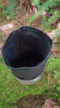 XL Cedar Bucket Bag – Waxed Canvas with Vintage Wool and Skull Patch