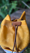 Deluxe Yellow Waxed Canvas Cedar Bucket Bag with Pockets