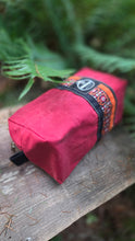 Red Waxed Canvas Grooming Bag