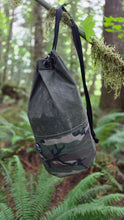 Extra Large Woodland Camo Waxed Canvas Cedar Bucket Bag