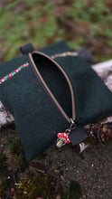 PNWBUSHCRAFT Dark Green Wool Zipper Pouch with Trim