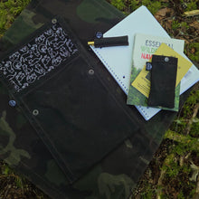 Waxed Canvas Two Snap Notebook Pouch  Built Bigger for the Trail ~ Black