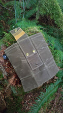 Tan Waxed Canvas Foraging Pouch , Hip Bag with Retro Stripes