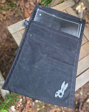 Death Bunny Waxed Canvas Two Snap Notebook Pouch  Built Bigger for the Trail ~ Black