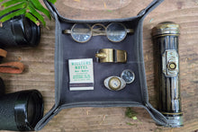 Waxed Canvas and Leather Travel Tray with Leather