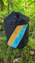 Retro Black Cedar Bucket Bag with Outside Pockets
