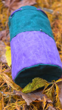 Green and Purple Waxed Canvas Cedar Bucket Bag Small