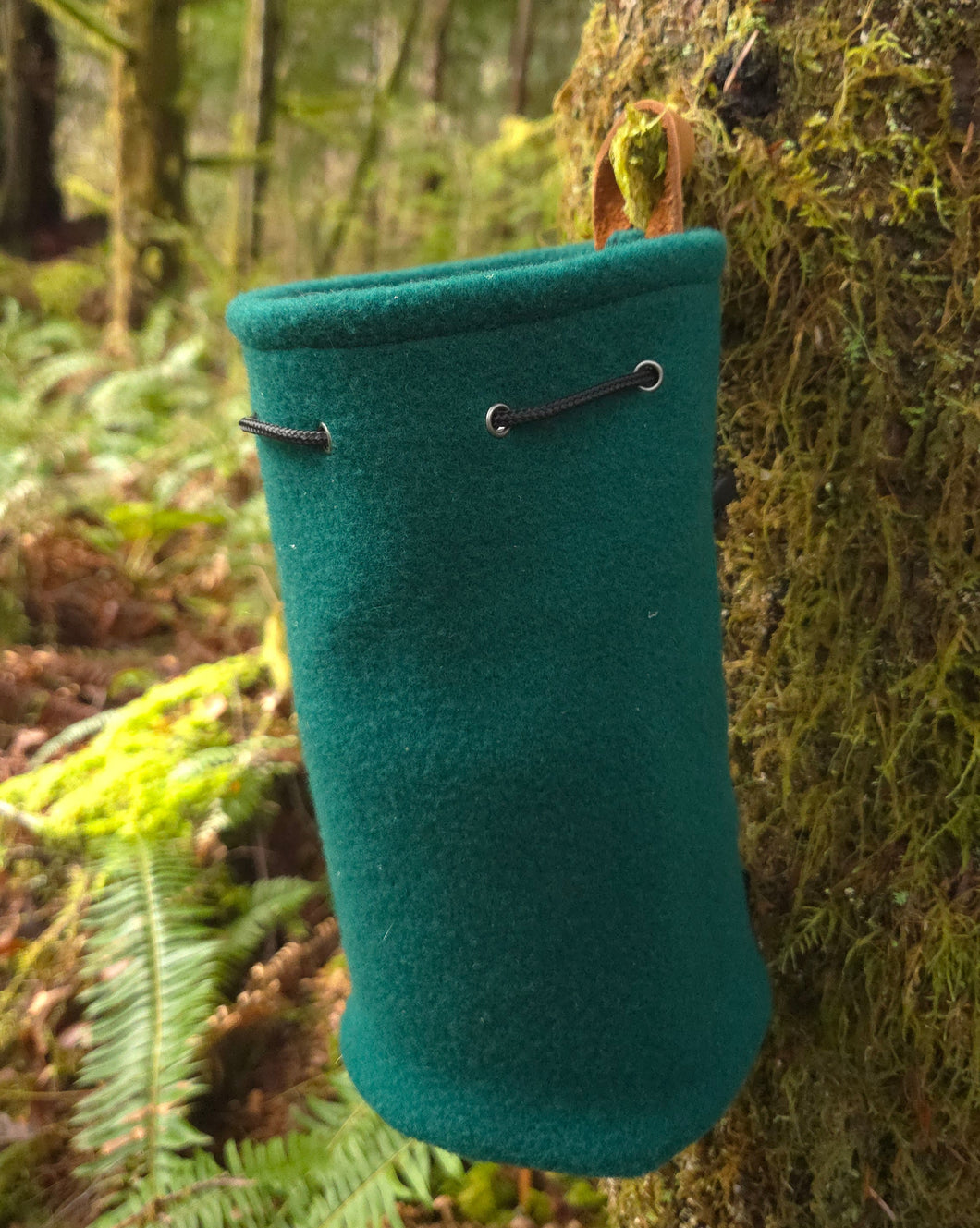 PNWBUSHCRAFT Wool & Leather Canvas Bucket Bag Green