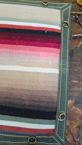Waxed Canvas and Vintage 19th Century Wool Travel Tray Medium