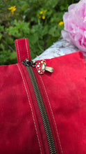 Bright Red Zipper Pouch with Mushroom Pull