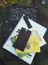 Waxed Canvas Two Snap Notebook Pouch  Built Bigger for the Trail ~ Black