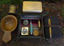 Waxed Canvas and Vintage 19th Century Wool Travel Tray Medium