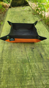 Orange and Black Waxed Canvas Travel Tray for your Gear or EDC