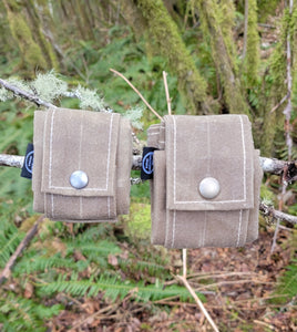 Big and Little Set of Rugged Waxed Canvas Foraging Pouches, Hip Bags