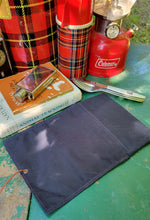 Navy Waxed Canvas Roll Up Pouch with Vintage Pendleton Wool Lining