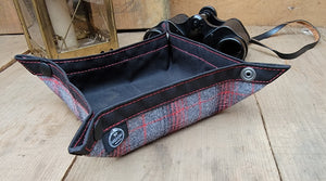 Black Waxed Canvas and Flannel Travel Tray for your Gear or EDC