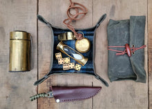 Vintage Wool and Waxed Canvas Small Travel Tray for your Gear or EDC