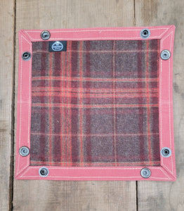 Nautical Red Waxed Canvas and Flannel Travel Tray for your Gear or EDC