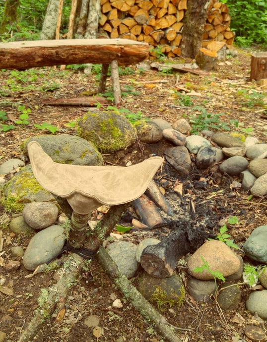 Handcrafted Waxed Canvas Tripod Seat: Your Portable Woodland Seat