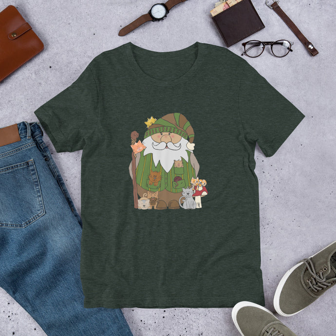 The Cat Herding Gnome by PNWBUSHCRAFT Unisex t-shirt